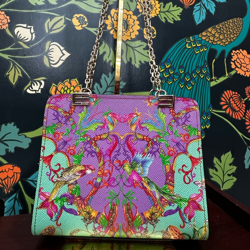 Etro Milano Birds & Baroque Print Leather Chain Bag – Made in Italy - Picture 4 of 15